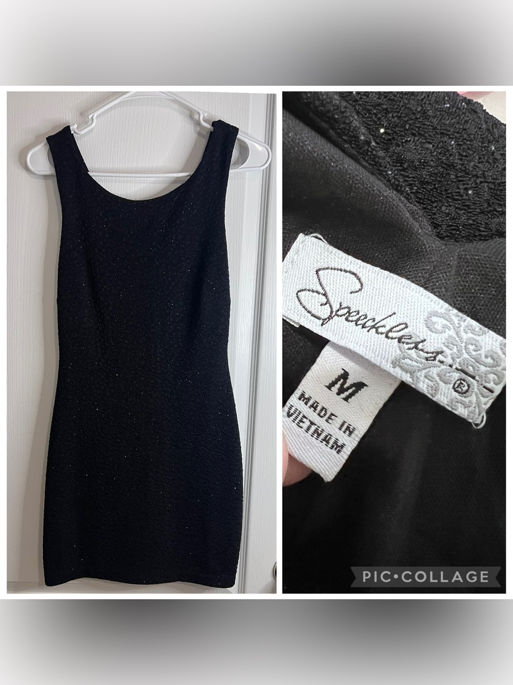 Speechless Black Sparkle Mini Dress size M